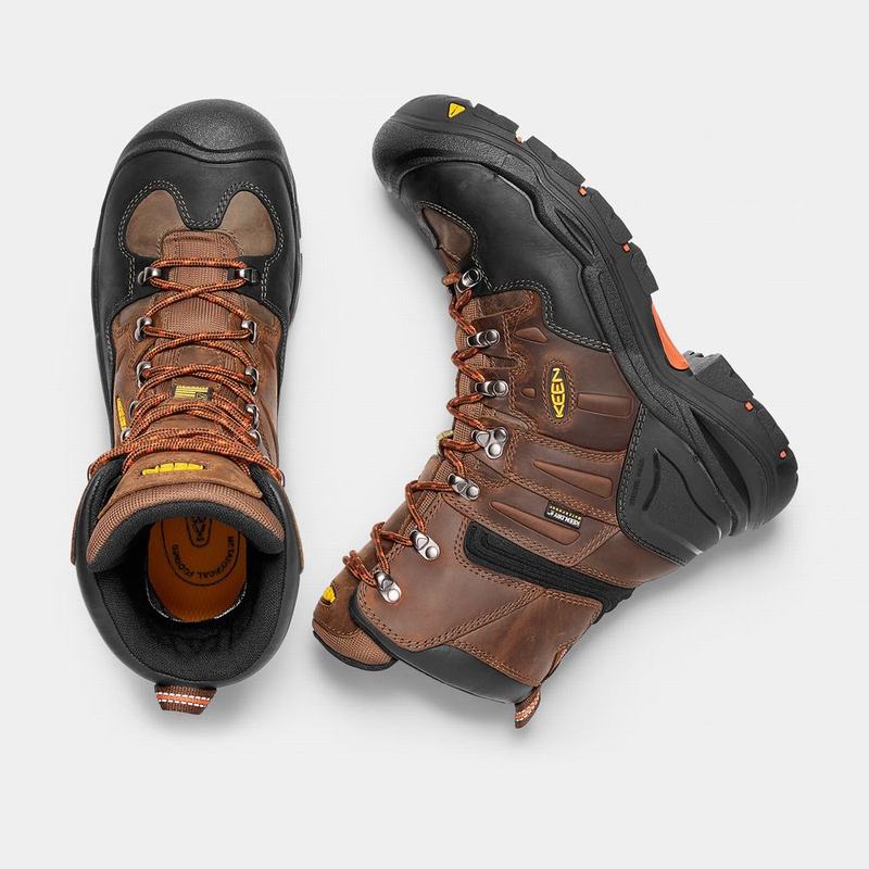 Keen Coburg 8" Waterproof Steel Toe - Erkek Iş Botu - Kahverengi/Siyah - Turkey (623571PUW)